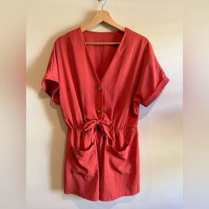 Chic Coral Lightweight Romper
